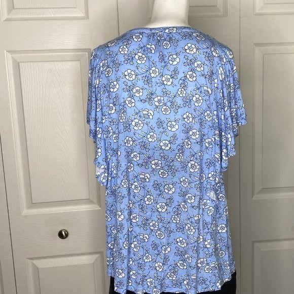 CHAPS Blue Floral Shirt Sz S EUC - Picture 6 of 11